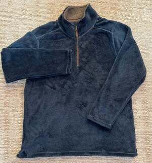 Trinity American Tradition Men 2X Blue Fleece Quarter Zip Pullover Sherpa Cozy